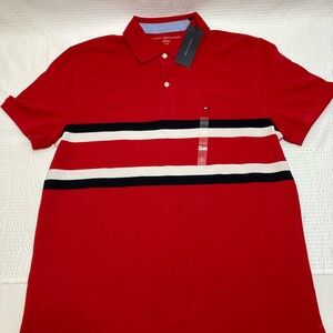 Tommy Hilfiger Red Polo with Stripes